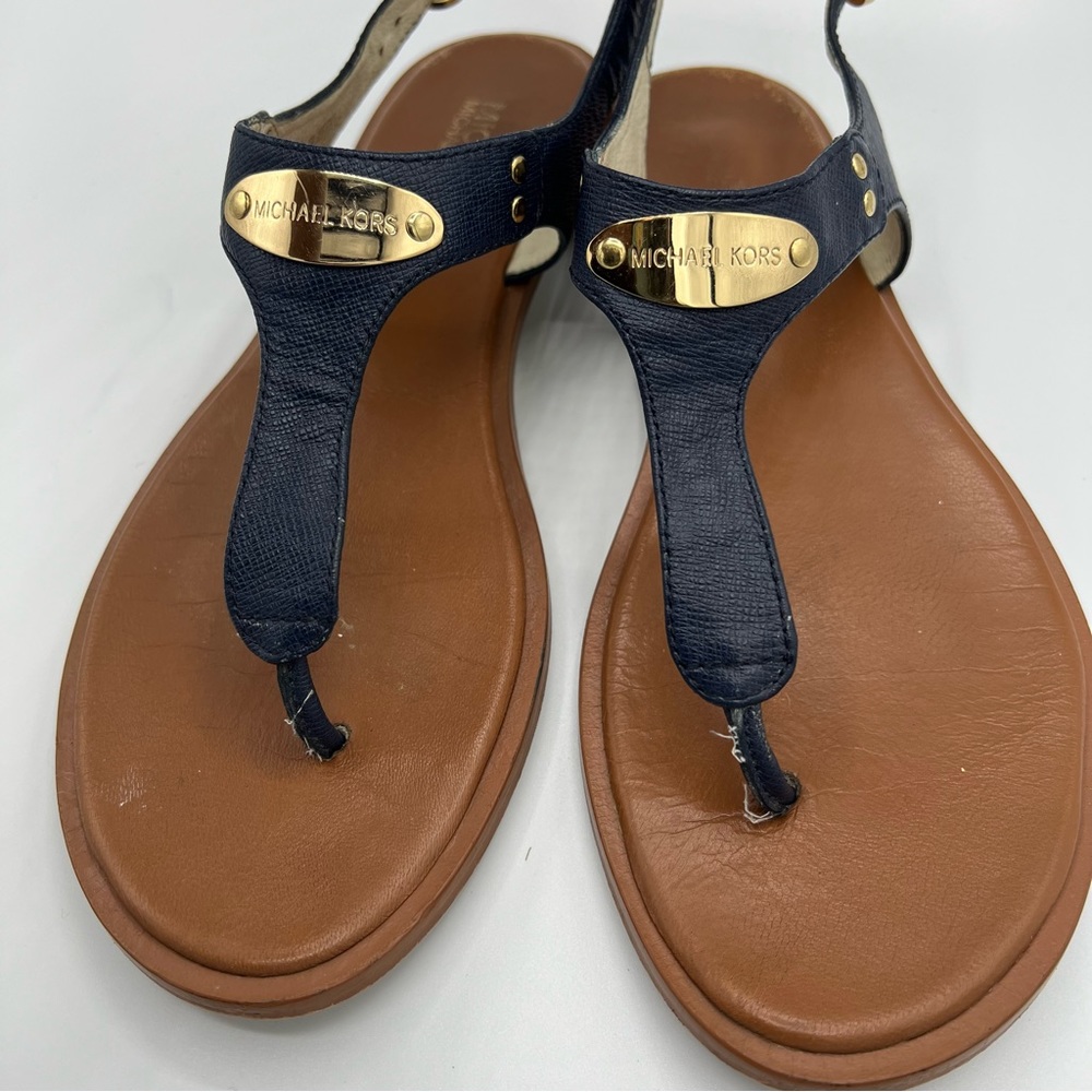 Michael Kors T-Strap Sandals Blue US 9.5
